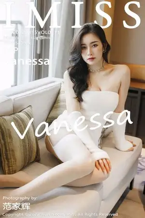 [IMISS爱蜜社]Vol.671 气质美女Vanessa私房半脱露白色蕾丝内衣配白丝吊袜诱惑写真54P