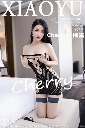 [XiaoYu画语界]Vol.840 女神Cherry樱桃酱白色轻透连衣短裙+黑色镂空情趣内衣诱惑写真72P