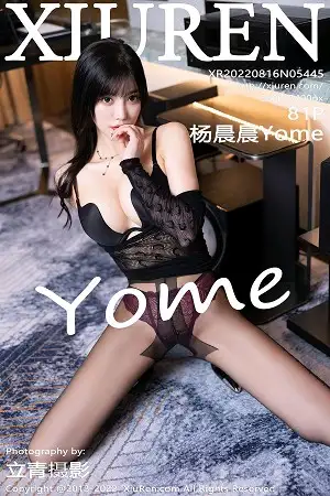 [XiuRen秀人网]No.5445 女神杨晨晨Yome黑色网纱连衣裙露性感黑色内衣迷人诱惑写真81P