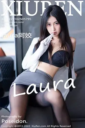 [XiuRen秀人网]No.5795 模特laura阿姣性感白T配灰短裙露黑色内衣超薄黑丝极致魅惑写真67P