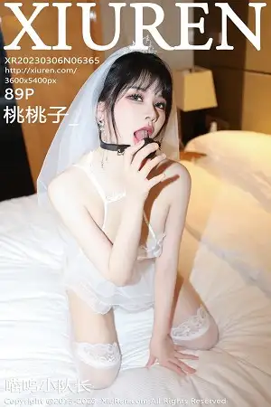 [XiuRen秀人网]No.6365 模特桃桃子 性感白色蕾丝婚纱配白丝袜透视秀惹火身材诱惑写真89P