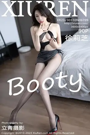 [XiuRen秀人网]No.6399 女神徐莉芝Booty脱黑色服饰露性感黑色轻透薄纱内衣诱惑写真90P