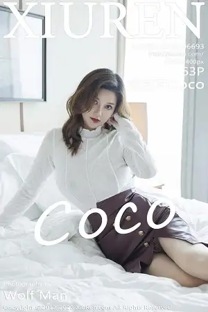 [XiuRen秀人网]No.6693 模特杨可可coco白色上衣配暗红短裙露原色丝袜秀美腿诱惑写真63P