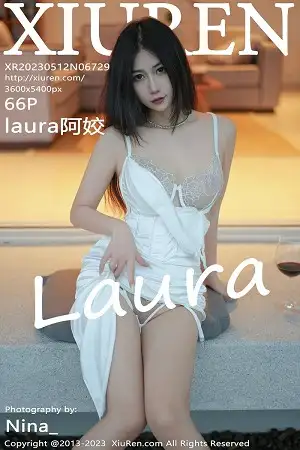 [XiuRen秀人网]No.6729 模特laura阿姣脱白色吊带长裙露浅色轻透蕾丝内衣完美诱惑写真66P