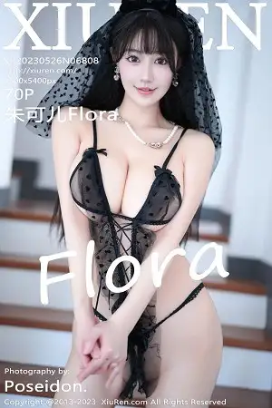 [XiuRen秀人网]No.6808 女神朱可儿Flora性感黑色薄纱情趣服饰秀雪峰美臀惹火诱惑写真70P
