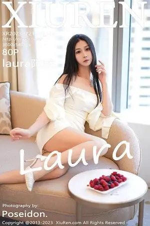 [XiuRen秀人网]No.7116 模特laura阿姣性感白色露肩连衣裙半脱露豪乳遮点极致诱惑写真80P
