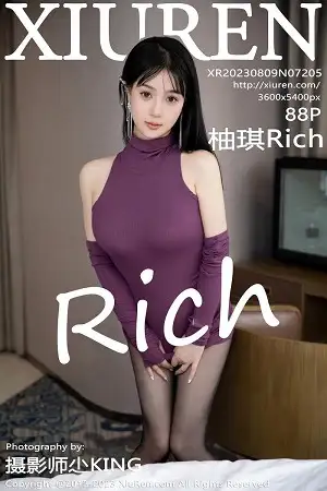 [XiuRen秀人网]No.7205 模特柚琪Rich性感紫色连衣短裙配超薄黑丝秀曼妙身姿诱惑写真88P