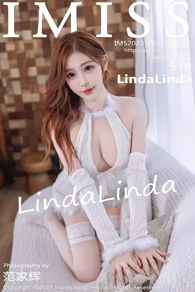 [IMISS爱蜜社]Vol.755 模特LindaLinda白色开胸连衣短裙配白丝袜秀完美身材诱惑写真51P