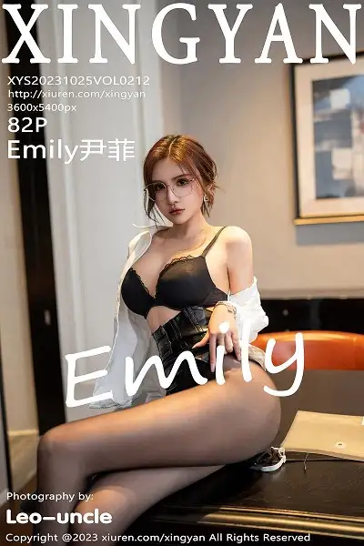 [XINGYAN星颜社]VOL.212 女神Emily尹菲性感白T配黑短裙露黑色内衣秀完美身材诱惑写真82P