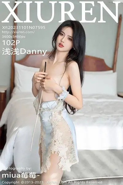 [XiuRen秀人网]No.7595 模特浅浅Danny性感粉色连衣短裙半脱秀丰腴身姿撩人诱惑写真102P