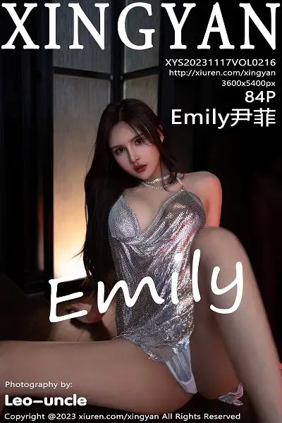 [XINGYAN星颜社]VOL.216 女神Emily尹菲性感银白色露背吊带短裙秀翘臀美腿迷人诱惑写真84P