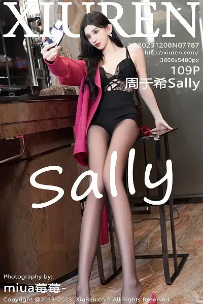 [XiuRen秀人网]No.7787 女神周于希Sally性感黑色蕾丝情趣内衣配超薄黑丝极致魅惑写真109P