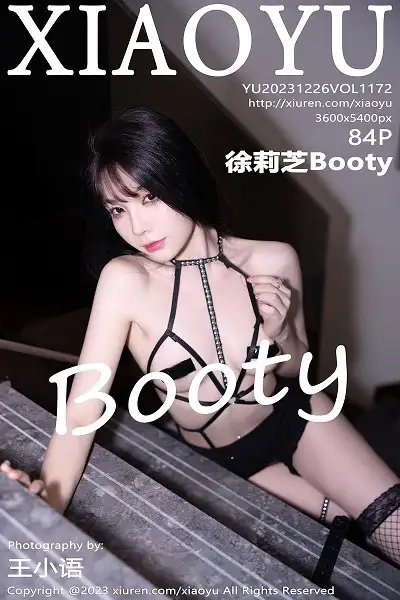 [XiaoYu画语界]Vol.1172 女神徐莉芝Booty性感黑色薄纱情趣服饰配黑网格袜极致魅惑写真84P