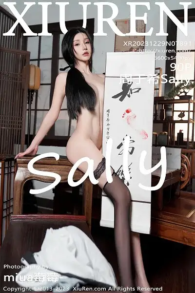 [XiuRen秀人网]No.7891 女神周于希Sally性感黑白薄透长衫配黑丝袜秀完美身材诱惑写真90P