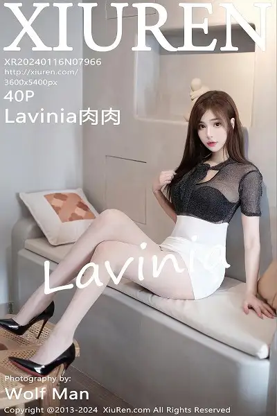 [XiuRen秀人网]No.7966 模特女神Lavinia肉性感黑色薄纱衣配白短裙秀丰满身材诱惑写真40P