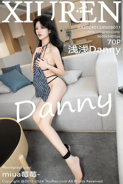 [XiuRen秀人网]No.8011 模特浅浅Danny黑色条纹衬衫配短裙露性感黑色情趣内衣诱惑写真70P