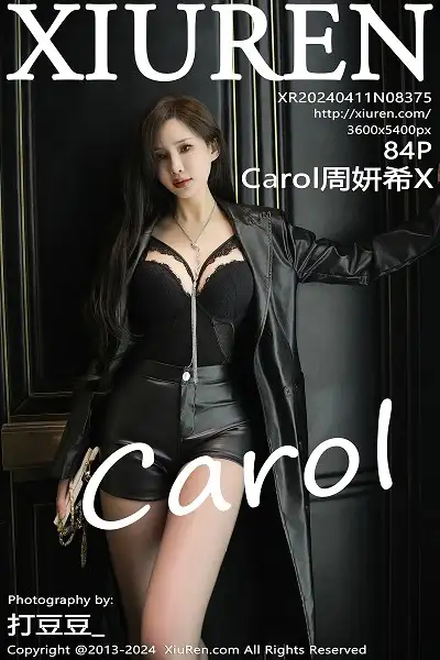 [XiuRen秀人网]No.8375 女神Carol周妍希性感黑色情趣服饰配超薄黑丝秀惹火身材诱惑写真84P