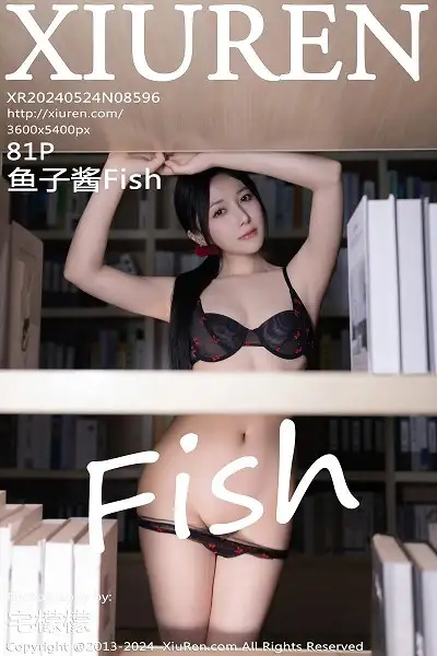 [XiuRen秀人网]No.8596 模特鱼子酱Fish图书馆场景花色吊带连衣短裙秀曼妙身姿诱惑写真81P