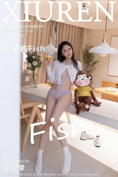 [XiuRen秀人网]No.8639 模特鱼子酱Fish性感白色短T配紫色情趣内衣秀曼妙身姿诱惑写真80P