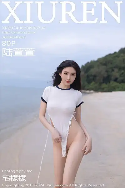 [XiuRen秀人网]No.8734 模特陆萱萱海边场景性感白色连体衣配白丝袜秀完美身材诱惑写真80P