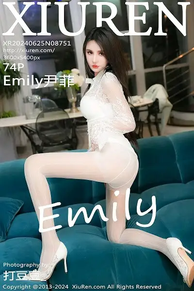 [XiuRen秀人网]No.8751 模特Emily尹菲性感白色连衣短裙配超薄白丝秀完美身材诱惑写真74P