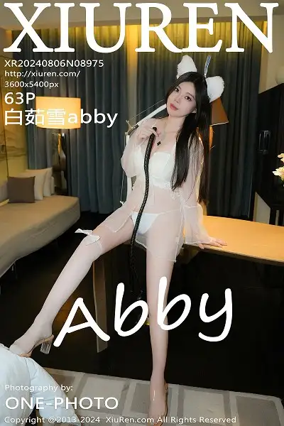 [XiuRen秀人网]No.8975 模特白茹雪abby性感白色薄纱露白色蕾丝内衣秀丰满身材诱惑写真63P