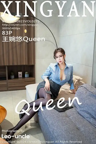 [XINGYAN星颜社]VOL.273 模特王婉悠Queen性感蓝色衬衫配开档黑丝秀惹火身材诱惑写真83P