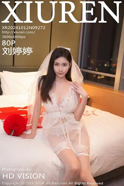 [XiuRen秀人网]No.9272 模特刘婷婷私房性感白色婚纱配白丝吊袜秀完美身材撩人诱惑写真80P