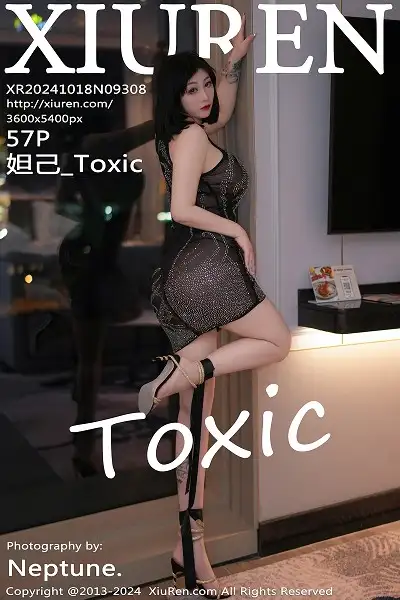 [XiuRen秀人网]No.9308 女神妲己 Toxic性感黑色轻透连衣短裙秀丰腴身姿惹火诱惑写真57P