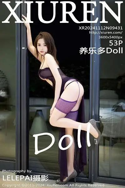 [XiuRen秀人网]No.9431 模特养乐多Doll性感紫色情趣服饰配肉丝吊袜秀完美身材诱惑写真53P