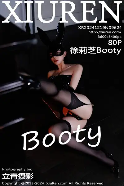 [XiuRen秀人网]No.9624 女神徐莉芝Booty性感黑色情趣内衣配黑丝吊袜秀完美身材诱惑写真80P