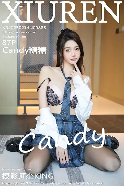 [XiuRen秀人网]No.9888 模特Candy糖糖性感JK制服配超薄黑丝秀丰腴身材完美诱惑写真87P