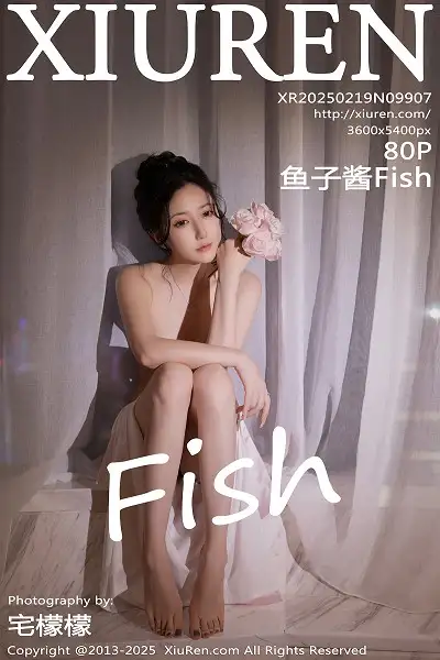 [XiuRen秀人网]No.9907 模特鱼子酱Fish生日主题白色内衣配超薄肉丝秀曼妙身姿诱惑写真80P