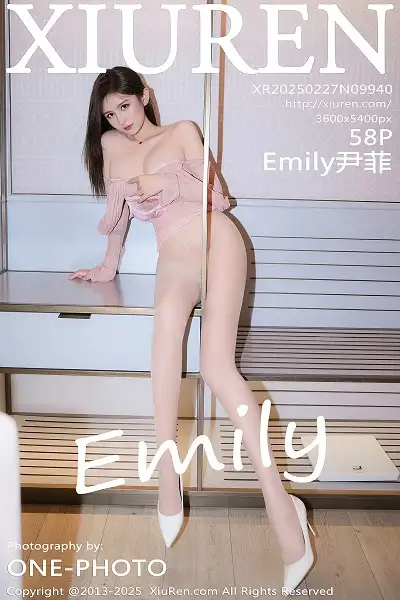 [XiuRen秀人网]No.9940 模特Emily尹菲性感粉色连衣短裙配超薄肉丝秀完美身材诱惑写真58P