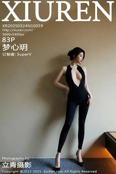 [XiuRen秀人网]No.10059 模特梦心玥性感黑色情趣内衣配黑丝吊袜秀高挑曼妙身姿诱惑写真83P