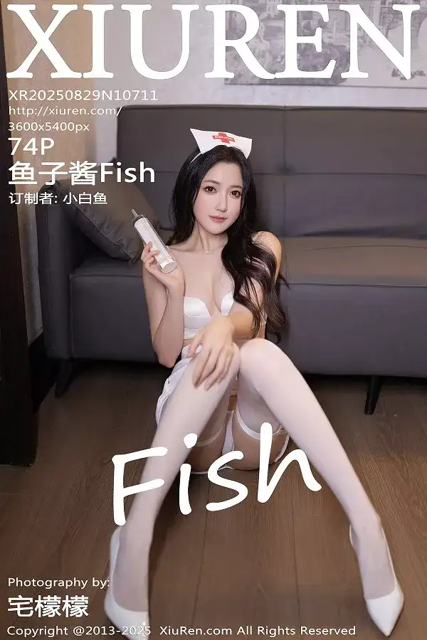 [XiuRen秀人网]No.10711 模特鱼子酱Fish性感白色护士制服配白丝吊袜秀曼妙身姿诱惑写真74P