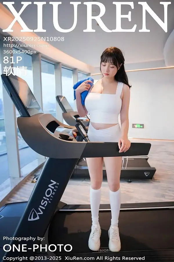 [XiuRen秀人网]No.10808 模特软情健身房场景性感白色运动服配白丝袜秀曼妙身姿诱惑写真81P