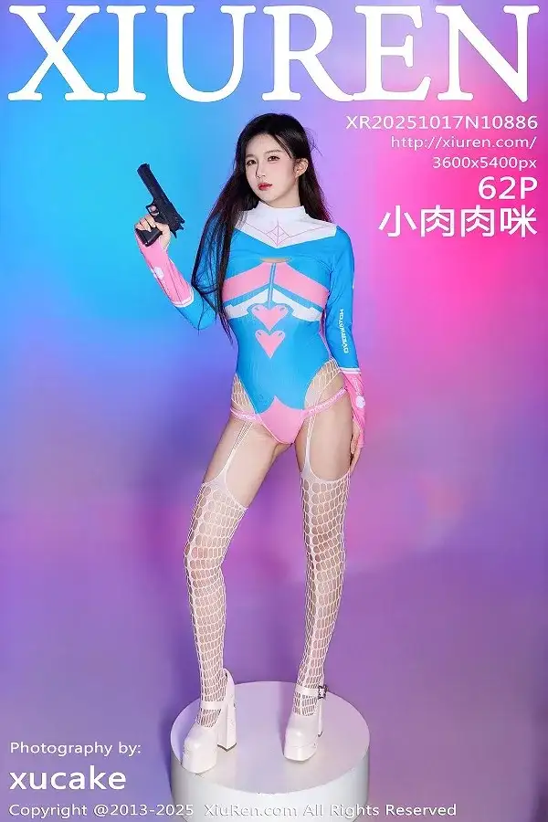 [XiuRen秀人网]No.10886 模特小肉肉咪性感Cosplay装扮白色连体网袜秀凹凸身材诱惑写真62P