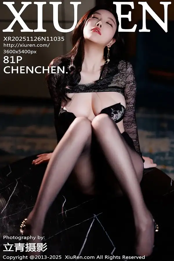 [XiuRen秀人网]No.11035 女神CHENCHEN.性感黑色情趣内衣配超薄黑丝秀丰腴身材诱惑写真81P