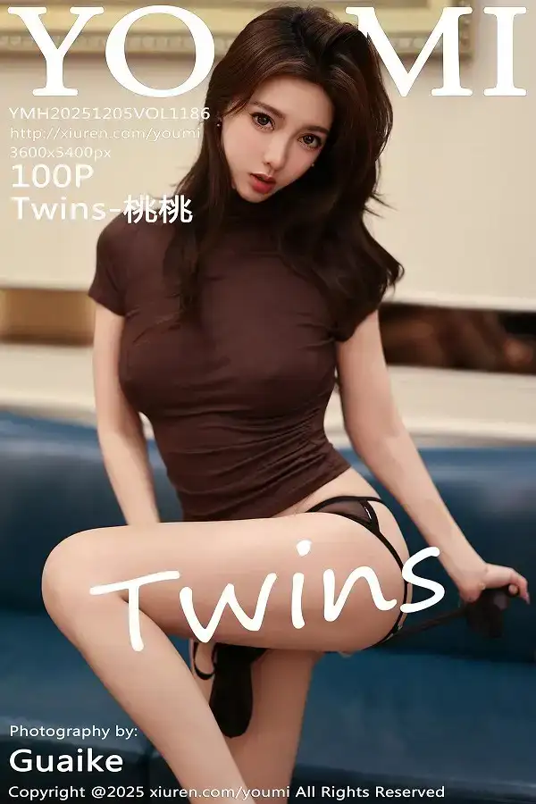 [YouMi尤蜜荟]Vol.1186 模特Twins-桃桃性感黑色西服配黑丝吊袜秀曼妙身姿迷人诱惑写真100P
