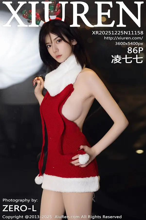 [XiuRen秀人网]No.11158 模特凌七七性感红色开背毛衣配超薄肉丝秀曼妙身姿撩人诱惑写真86P