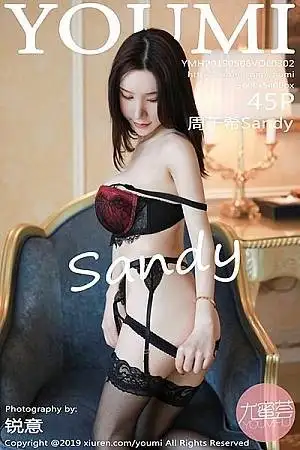 [YouMi尤蜜荟]Vol.302 女神周于希Sandy私房黑色蕾丝内衣配丁字裤惹火诱惑写真45P