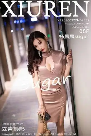 [XiuRen秀人网]No.2587 女神杨晨晨sugar香槟色吊裙半撩露超薄肉丝裤袜秀翘臀诱惑写真88P