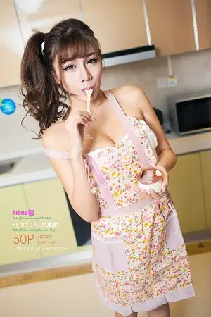 [XiuRen秀人网]No.081 小美女妖精Nono酱性感私房厨娘诱惑美胸写真50P