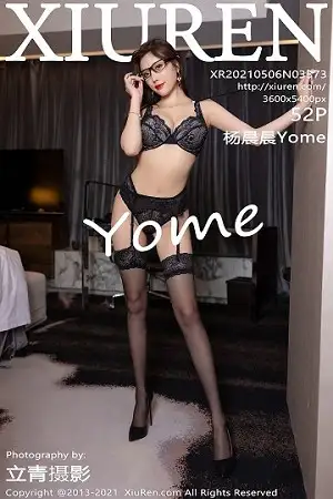 [XiuRen秀人网]No.3373 女神杨晨晨Yome私房黑色情趣内衣配黑色蕾丝吊袜极致魅惑写真52P