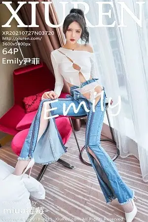 [XiuRen秀人网]No.3720 模特Emily尹菲私房脱牛仔裤露蕾丝吊袜内衣秀完美身材诱惑写真64P